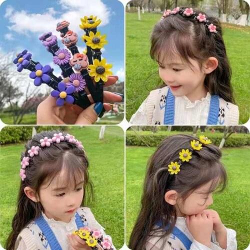 2021 The New Shock Lazy Headband Girls Cute Flower Hairpin Braided Hair Clip Headwear Fishion Hairband Accessories for Women