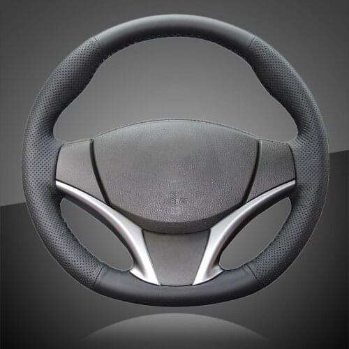 Auto Braid On The Steering Wheel Cover for Toyota Vios 2014-2016 Car Braiding Wheel Covers