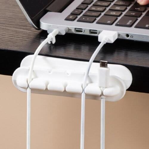 Cable Organizer Wall Mounted Space-saving Silicone Desktop Tidy Management Cable Holder for Home Office Dorm Desk Organizer