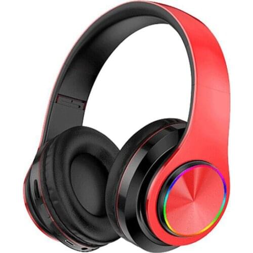 Portable Bluetooth Headphones Folding Headset mp3 player With Microphone LED Colorful Lights wireless Headphone Support TF Card