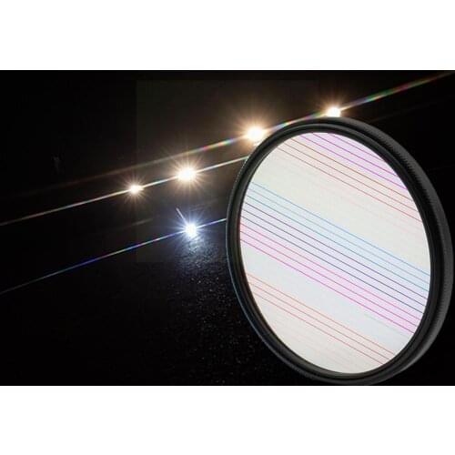 Rainbow Blue Streak Filter Flare Camera Lens FX Filter Rotating a Polarizing Filter Filter Flare for Canon Chromatic Nikon Q8R1