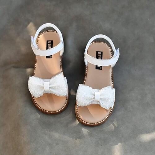 Dolakids Girl Sandal 2021 Summer New Children Bowknot Shoes Little Girl Shoes Soft Soles Princess Shoes