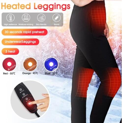 Heated Pants Electric Heating Trousers Thermal Leggings Washable for Men and Women