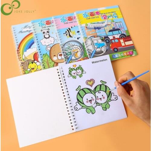Magic Water Drawing Book Coloring Book Doodle Magic Brush Painting Drawing Board Kids Toys Birthday Christmas New Year Gift ZXH