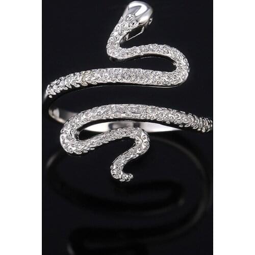 YOUHAOCC European and American Style Fashion Personality Exaggerated Snake Ring Snake-shaped Punk Style Nightclub Ring