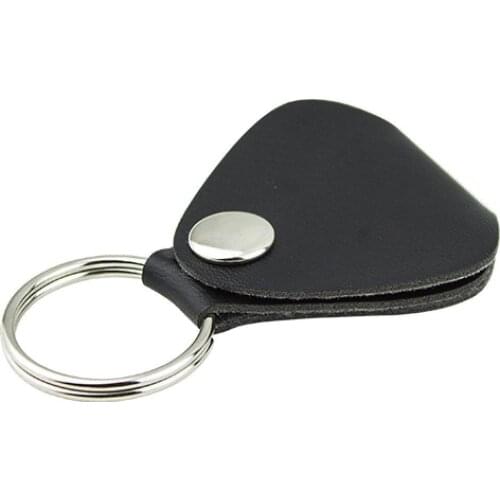 1Pc Durable Leather Key Chain Guitar Picks Holder Keychain Plectrums Bag Case