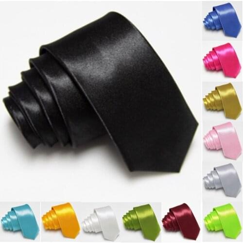 10pcs/lot) Fashion cheap Tie Polyester Solid color Ties for men 36 colors narrow