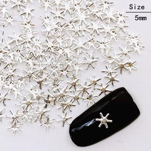 100pcs/bag 3mm 5mm Star Style New 3D Nail Art Decoration Metal Nail Sticker Japan Stud Rivet DIY Charm Nail Tools
