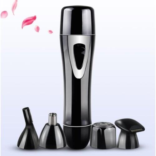 12Set/Lot Four In One USB Electric Nose Hair Shave Eyebrow Hair Trimmer Knife Armpit Leg Hair Trimming Home Appliances HA2033