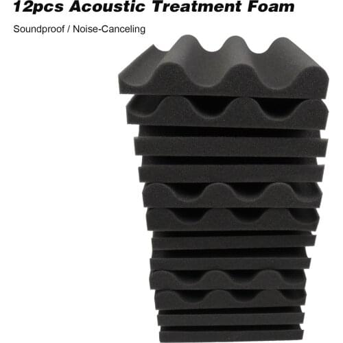 12pcs Acoustic Treatment Foam Waves Acoustic Foam Panels Soundproof Noise-Canceling Foam Board Studio Setup Interior 30*30*5cm