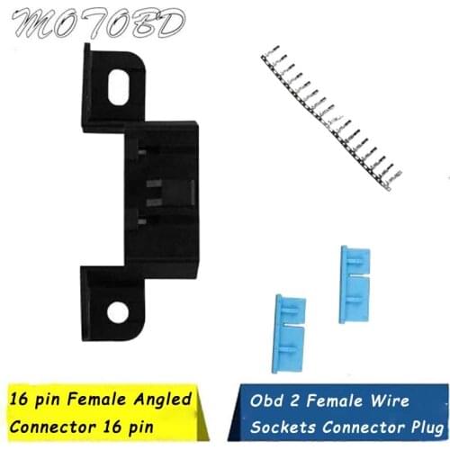16pin Female Angle Connector 16 Pin Obd2 Connector Obd Obd 2 Female Wire Sockets Connector Plug Obd Ii Adapter Diagnostic Tools