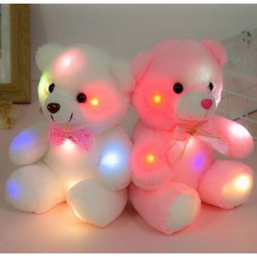 20cm Creative Plush Light up Toy Glowing Teddy Bear Stuffed Animals Doll Gifts