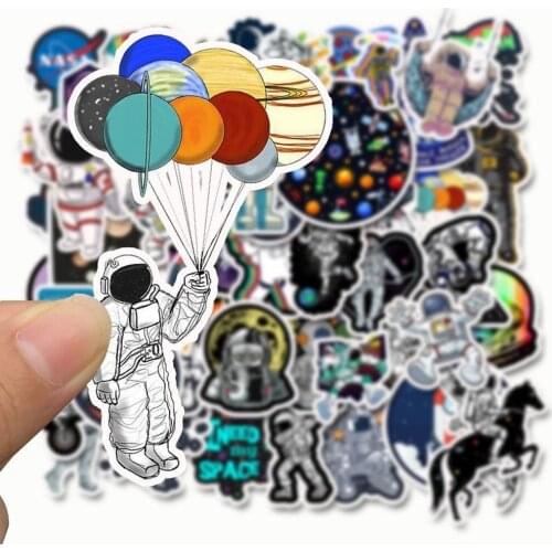 50pcs/set Outer Space Astronaut Stickers For Suitcase Skateboard Laptop Luggage Fridge Car Styling DIY Decal Sticker For Gift