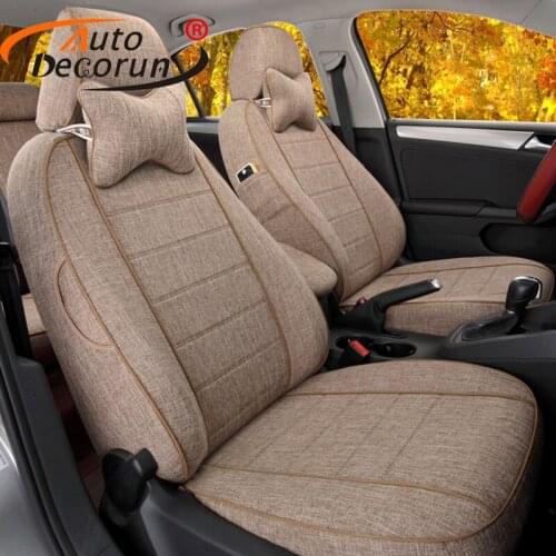 AutoDecorun Seat Cushion Flax for Fiat Bravo Accessories Car Seat Covers Sets Cushion Seat Supports Styling 2008 Front & Back