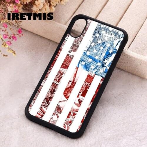 Iretmis 5 5S SE 2020 Phone Cover Case for iPhone 6 6S 7 8 Plus X Xs XR 11 12 Mini Pro Max Silicone TPU american flag usa flag