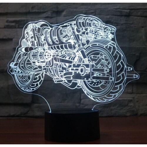 Cool Botorcycle Model 3D Nightlight With Touch Switch Led 3D Table Lamp Colorful Baby Sleeping Atmosphere Lighting Home Decor