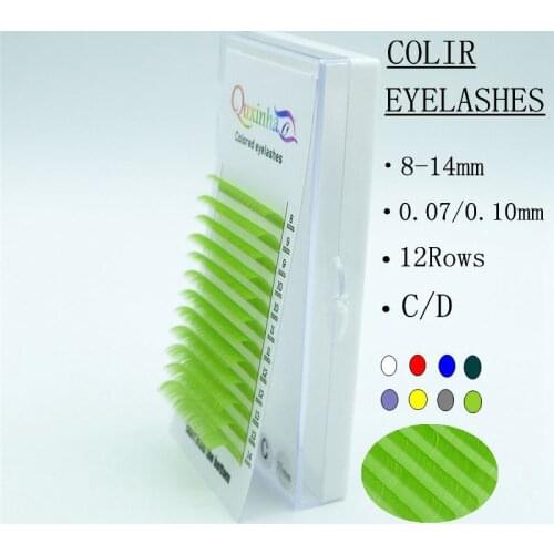 Color Lashes Purple Blue Brown Green Red White Pink Yellow Eyelash Extensions Individual Colored Eyelashes False Mink Eyelashes