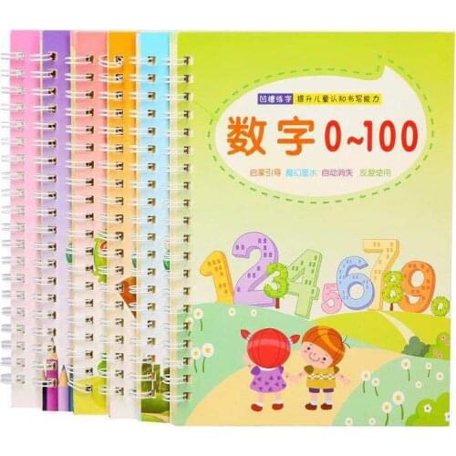 6 Books Of Set Reusable Childrens Copybook For Calligraphy Handwriting Practice Word Book For Kids Baby Art Book 3-8 Years Old