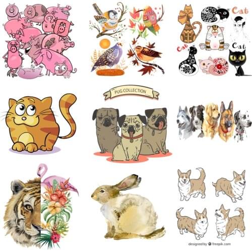 Iron on Transfer for Clothing Patches Thermo Stickers Diy Animals Cute Patch Fusible Dog Applique Stripes Ironing Applications J