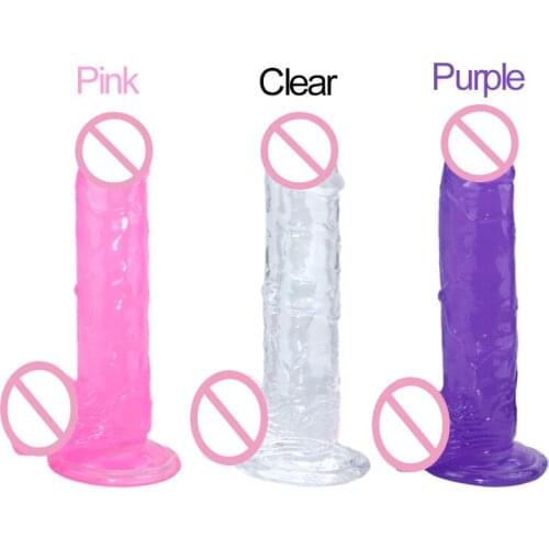 Crystal Dildos for Women Dildo Realistic Soft Jelly Dick Suction Cup Penis Anal Butt Plug Sex Toy No Vibrator Female Erotic Toys
