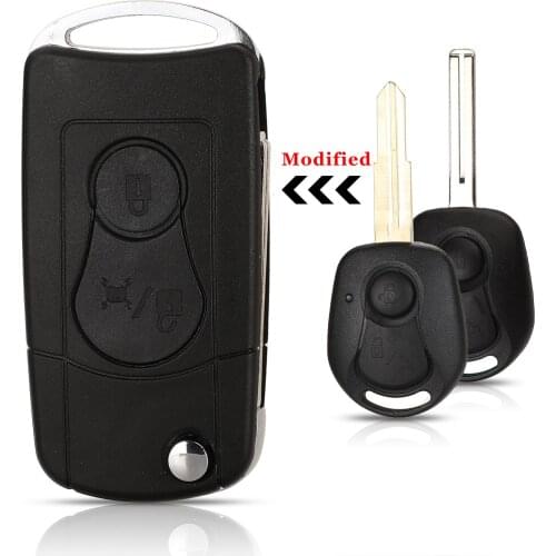 Jingyuqin 5pcs 2 Buttons modified Car Key Replacement Fob Cover Case Remote Cover For Ssangyong Actyon Kyron Rexton korando