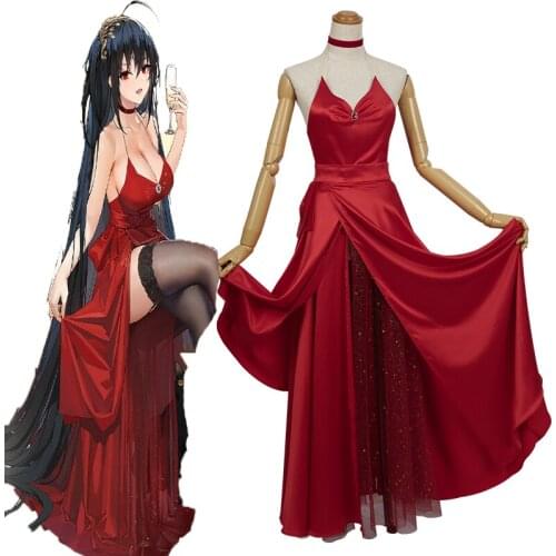 Game Azur Lane Cosplay Costumes Taiho Cosplay Red Dress Costume Halloween Carnival Party Women Cosplay Costume