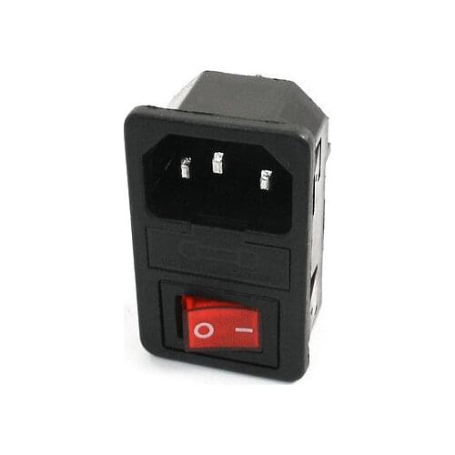 Red Lamp On/Off Boat Switch Fuse Holer C14 Inlet Power Plug Socket 250VAC