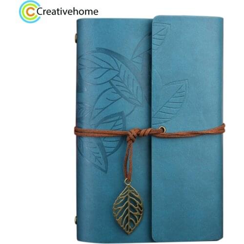 Literary Creative Retro Autumn Leaves Pattern Loose-leaf Travel Diary Notebook Soft Imitation Leather Notebook