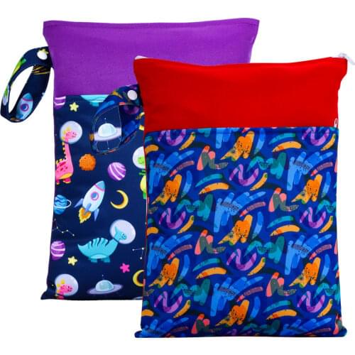 Pororo Washable hanging diaper bag for baby carriage, childrens waterproof eco-friendly diaper organizers, wet dry mummy bags