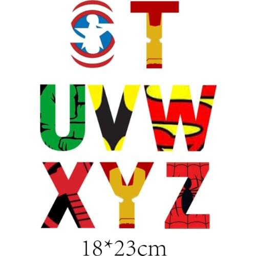 Iron on Cartoon Superhero Patches for Kids Clothing DIY T-shirt Appliques Heat Transfer Vinyl Stickers for Clothes Thermal Press