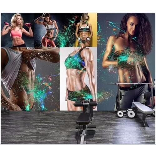 Custom photo mural 3d wallpaper National Fitness Womens Sports Shaped Gym Home decor living room wallpaper for wall 3 d