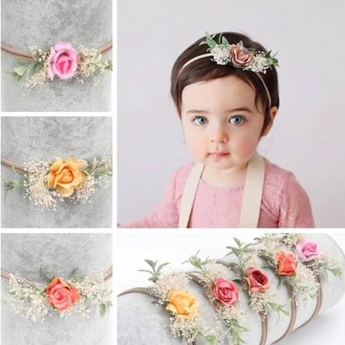 New flower girl hair band baby wreath newborn photography props photo jewelry studio head flower