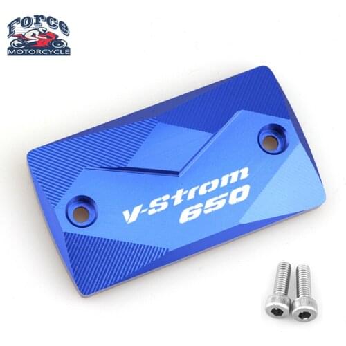 New LOGO VStrom650 CNC Front Brake Fluid Cylinder Master Reservoir Cover Cap For SUZUKI VStrom 650 DL650 V-Strom 650XT 2004-2021