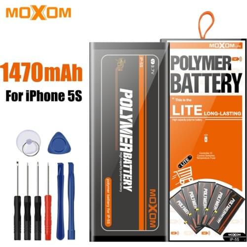 Original MOXOM Battery For iPhone 5s Battery 1470mAh Replacement Battery For iPhone 5s Lithium Polymer battery with Free Tool