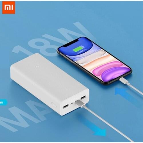 Original Xiaomi Power Bank 3 30000mAh Fast Charging Power Bank 18W QC3.0 PD3.0 Two-Way Fast Charging USB-C USB-A Mobile Tablet