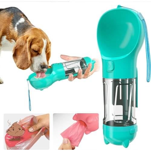 Portable Pet Dog Water Bottle For Puppy Cat Dog Have shovel Garbage bag storage Outdoor Pet Water Dispenser Feeder Pet Products