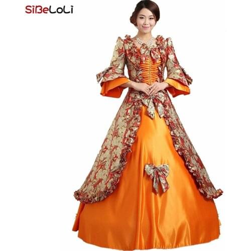 Medieval Renaissance Christmas Gowns 17th Marie Antoinette Baroque Colonial Waltz Masquerade Dress Costume