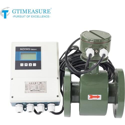 Digital Magnetic Flow Meter Split Remote Display Liquid Waste Water Sewage Slurry Measure Electromagnetic Flowmeter 4-20mA RS485