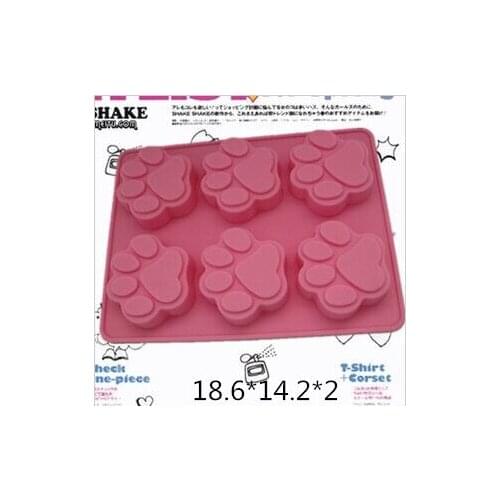 6 hole Silicone cake mould Chocolate Mold ice cube tray Palm cat paw kitchen tools