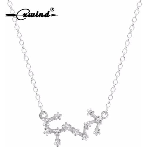 Cute Scorpio Zodiac Sign Astrology Necklace Constellation Scorpio Necklaces Pendants Star Bijoux Girl Statment collares Jewelry