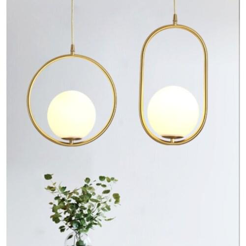 Modern LED Hanging Lamps Living Room Bedroom Light Fixture Simple Lighting Home Decor Nordic Pendant Lights Glass Ball Indoor