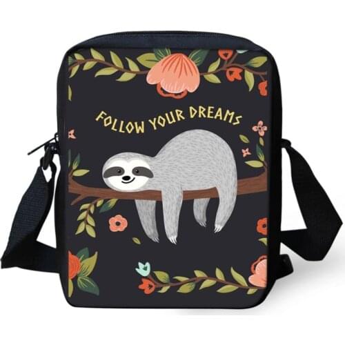 Custom Cute Sloth Small Bag for Kindergarten Boys Girls Preschool Bag Mini Messenger Bag Children Shoulder Bag