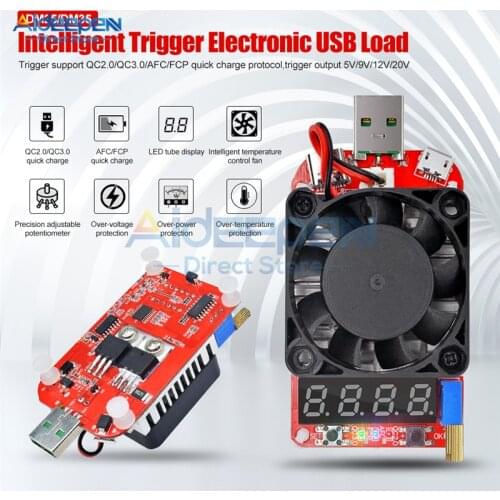 25W 35W Type-C USB Tester Electronic Load Adjustable Constant Current Resistor Voltage Battery Capacity Tester Voltmeter