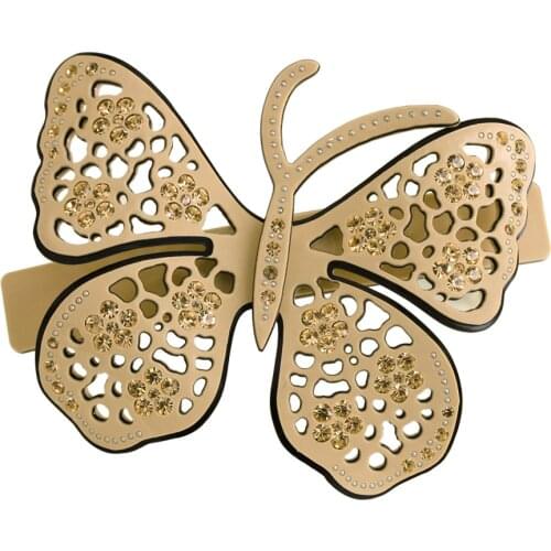 Classic Hair Ornament - Butterfly Ponytail Clip for Women Girls Hair Barrette - Cellulose Acetate Hair Accessory thick Braid