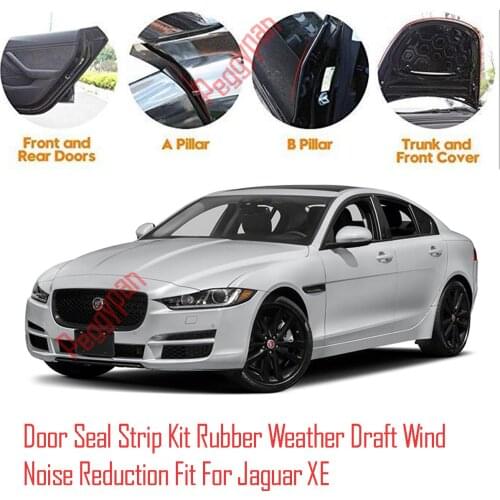 Door Seal Strip Kit Self Adhesive Window Engine Cover Soundproof Rubber Weather Draft Wind Noise Reduction Fit For Jaguar XE