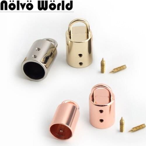 10-50pcs 5 colors 2 size 32*17mm 33*17mm metal caps for woman shoulderbag decoration string ends cap bag accessories