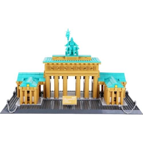 Wange 6211 city creators Street view famous Brandenburg Gate Berlin Germany Building Blocks bricks toys For Children