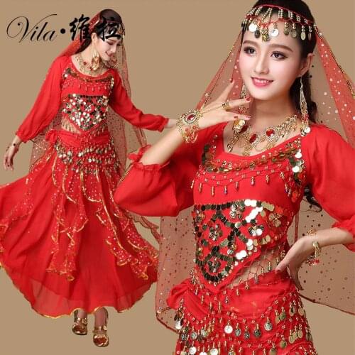 Plus Size 9pcs Set Belly Dance Costume Bollywood Costume Indian Dress Bellydance Dress Womens Belly Dancing Costume Sets 6 Color