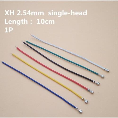 40pcs XH 2.54 Female Single Head Cable Jumper Wire 2.54mm Spring Terminal Wire 10cm 1P