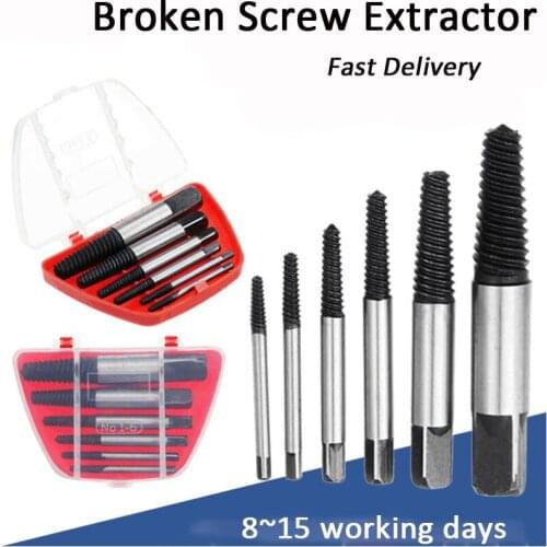 5/6pcs Screw Extractor Drill Bit Damaged Screw Extractor Double Side Broken Screw Extractor Set Dremel Accessories Drill Bit Set